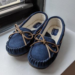 BROOKS BROTHERS | Suede Navy Moccasin Slippers